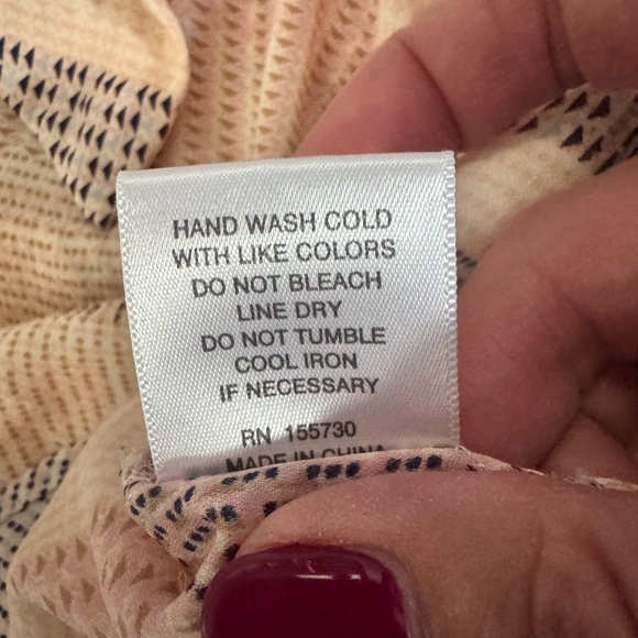 Rose + Olive Patchwork Dot Blouse 2X Button Down Shirt Pastel Geometric Print O8 - Picture 7 of 9